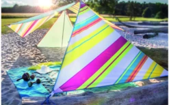 Bent Zip-Canvas Single Verbindbares Sonnensegel 250 X 250 X 250 Cm Türkis -Freien Camping Verkäufe 696500 4862600